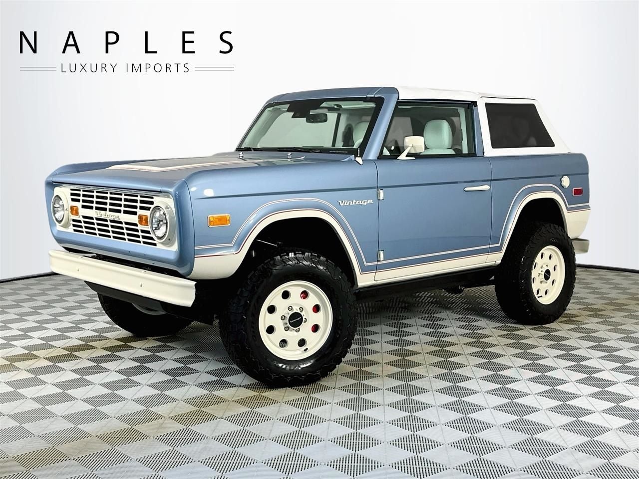2025 Ford Bronco Vintage in Brittany Blue — front three-quarter view