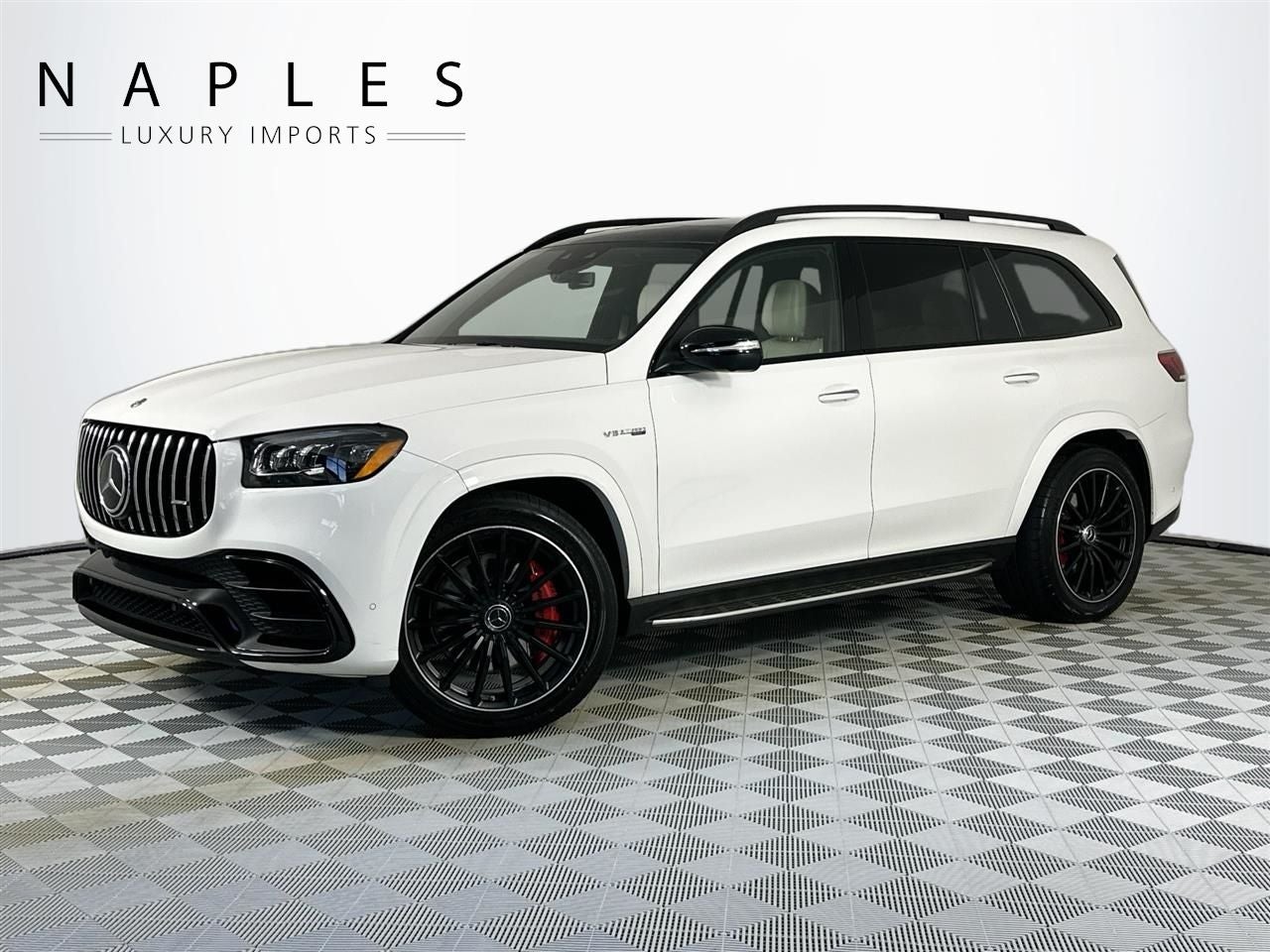 2022 Mercedes-Benz GLS GLS 63 AMG 4MATIC in Polar White — front three-quarter view