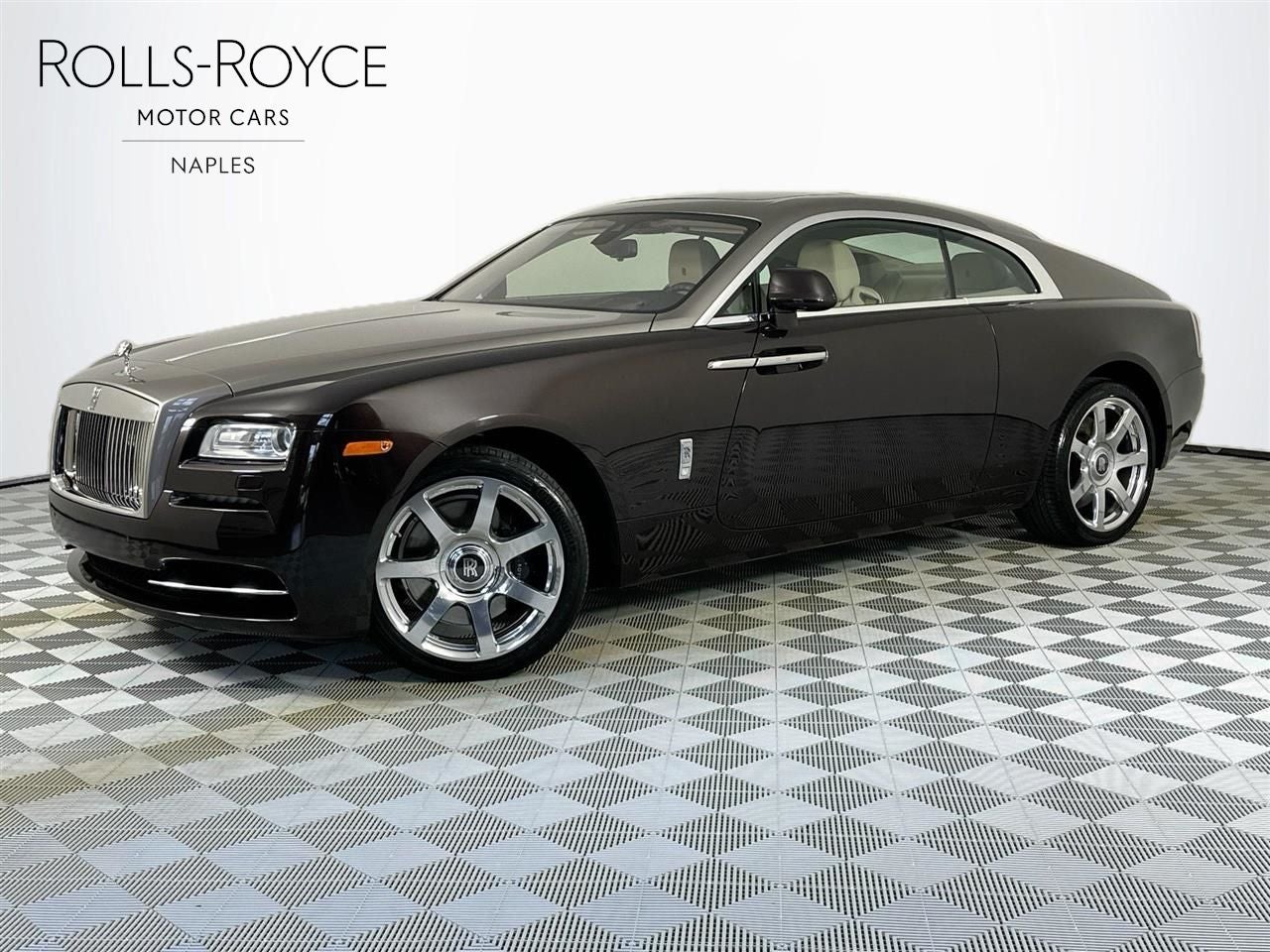 2015 Rolls-Royce Wraith in Smoky Quartz / Silver Sand — front three-quarter view