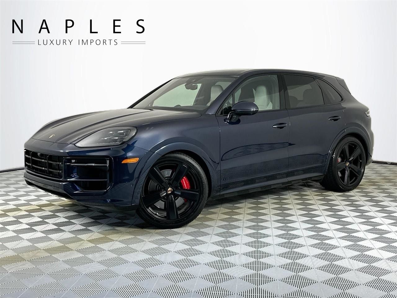 2025 Porsche Cayenne GTS in Blue — front three-quarter view